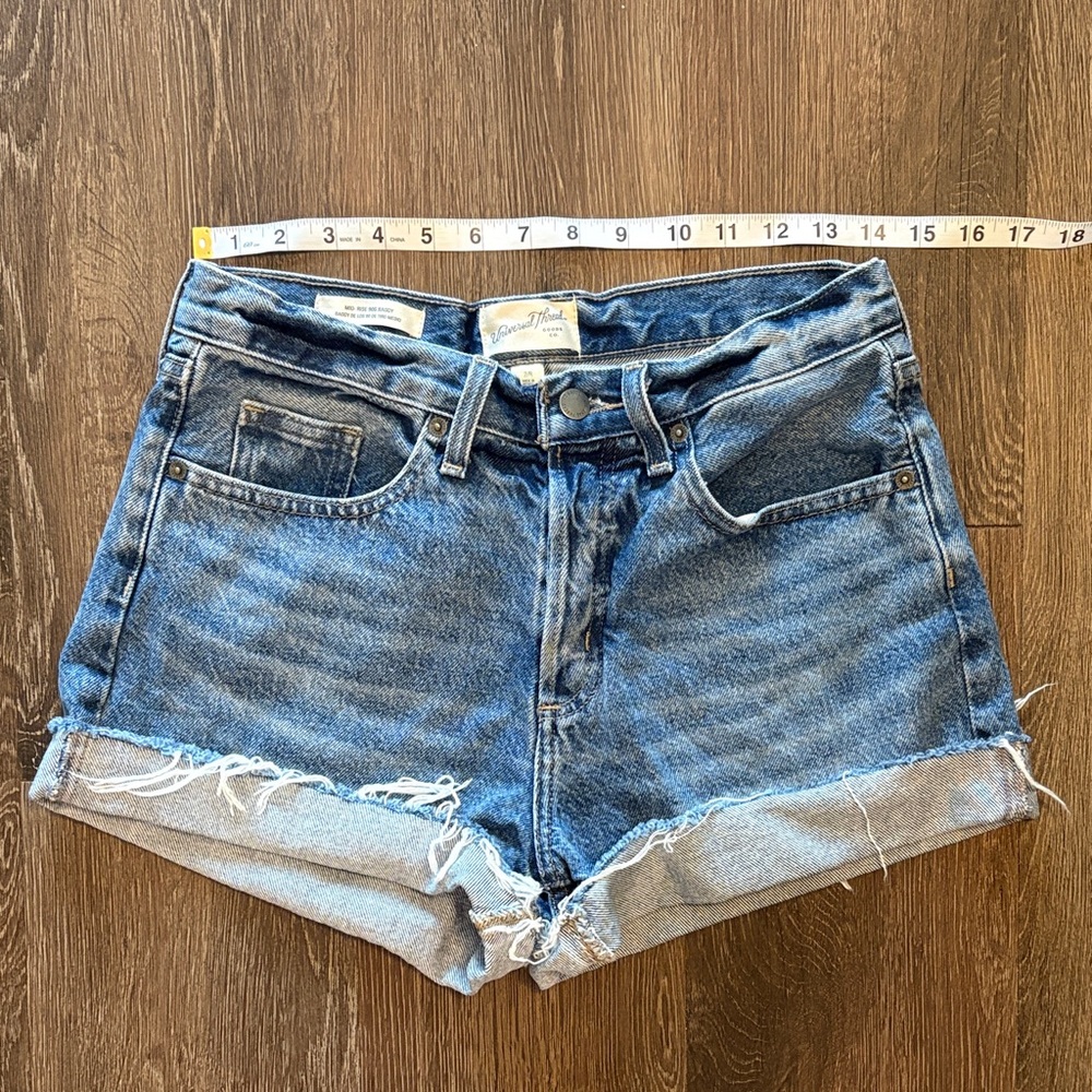 Universal Thread Blue Jean Shorts with Frayed Hem